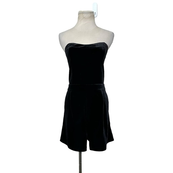 Mare Mare black velvet strapless romper size M - Picture 12 of 15